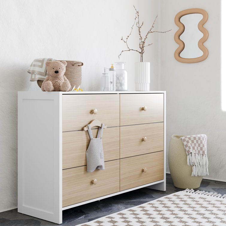Storkcraft Calabasas 6 Drawer Dresser White Driftwood
